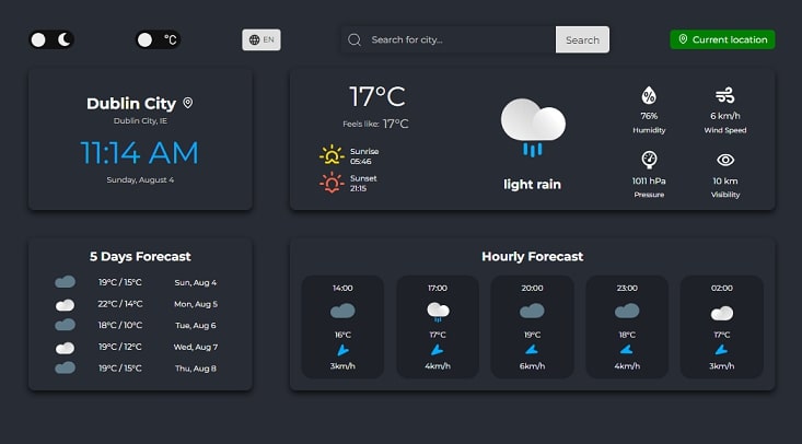 React weather app